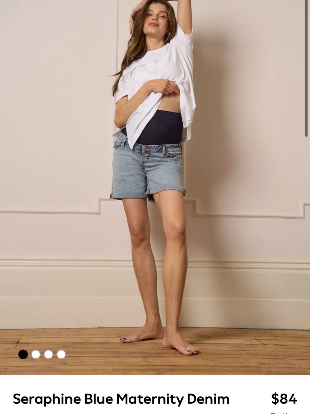 Seraphine Light Blue Maternity Denim Shorts